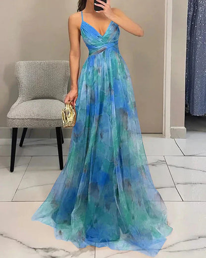Maxi Dress | Women's Floral Spaghetti Strap
