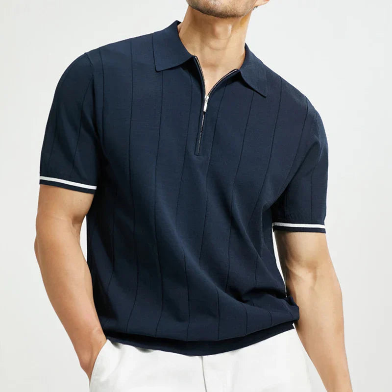 Quarter Zip Polo Shirt for Men