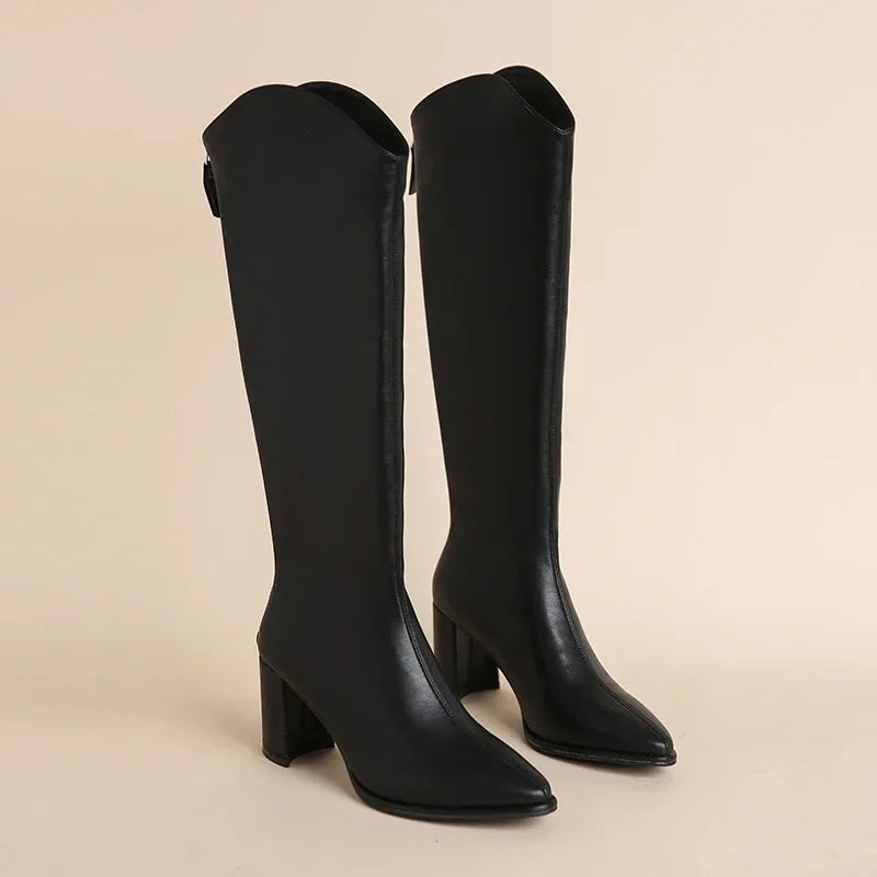 Women's Block Heel Knee High Boots