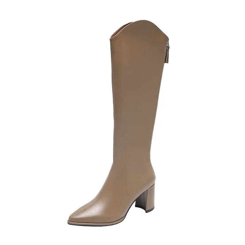 Women's Block Heel Knee High Boots