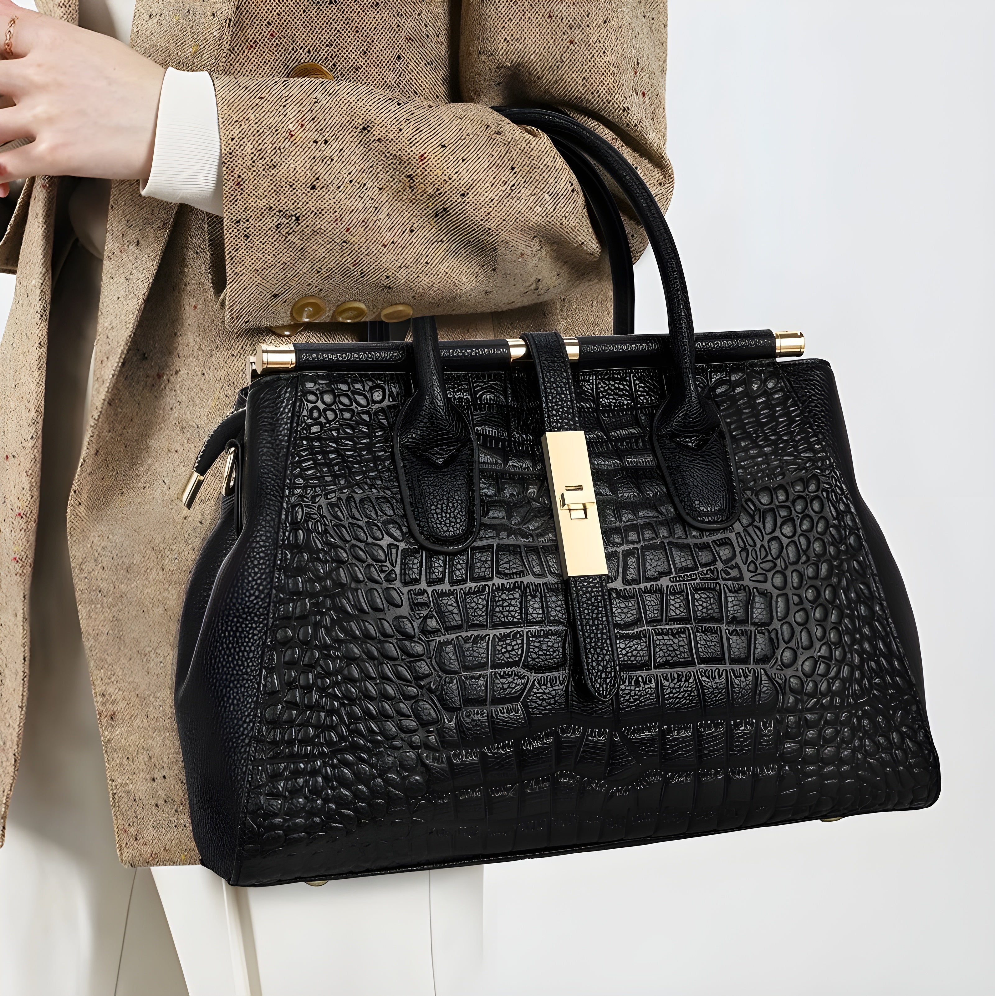 Crocelle Handle Satchel Bag
