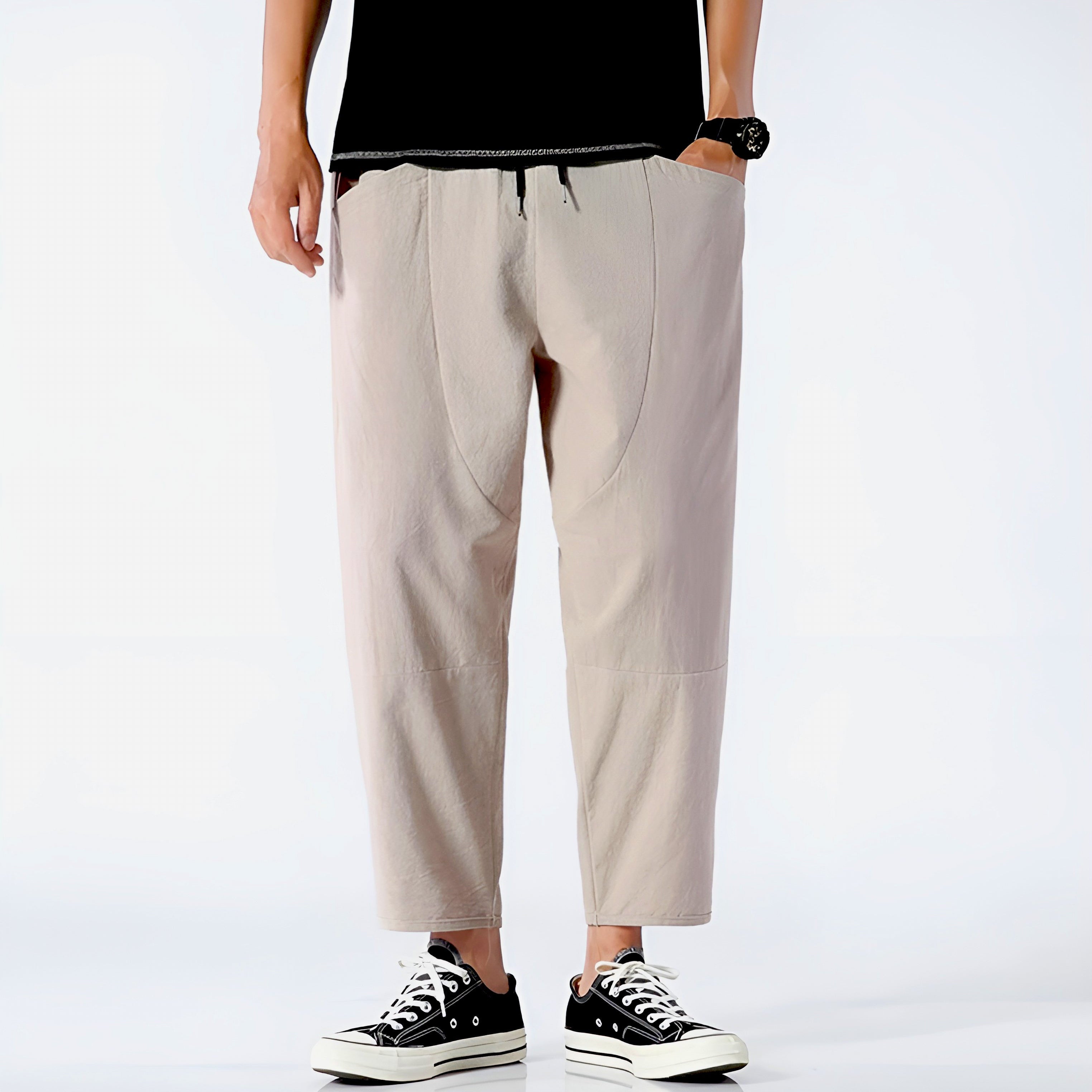 Cropped Cotton Pants