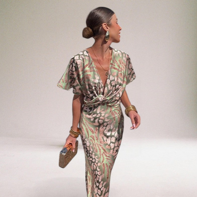 Women's Wedding Guest Wrap Maxi Dress