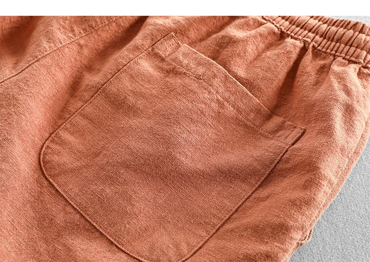 Linen Shorts | Drawstring Elastic Waist