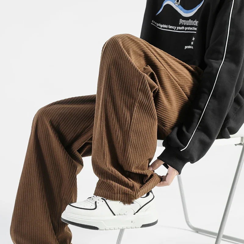 Corduroy Sweatpants Baggy Drawstring