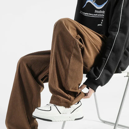 Corduroy Sweatpants Baggy Drawstring