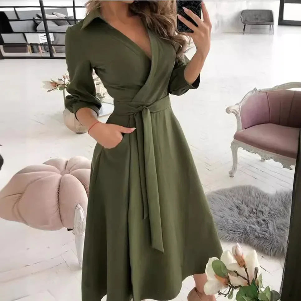 Women's Belted Blazer Dress | Collared Wrap