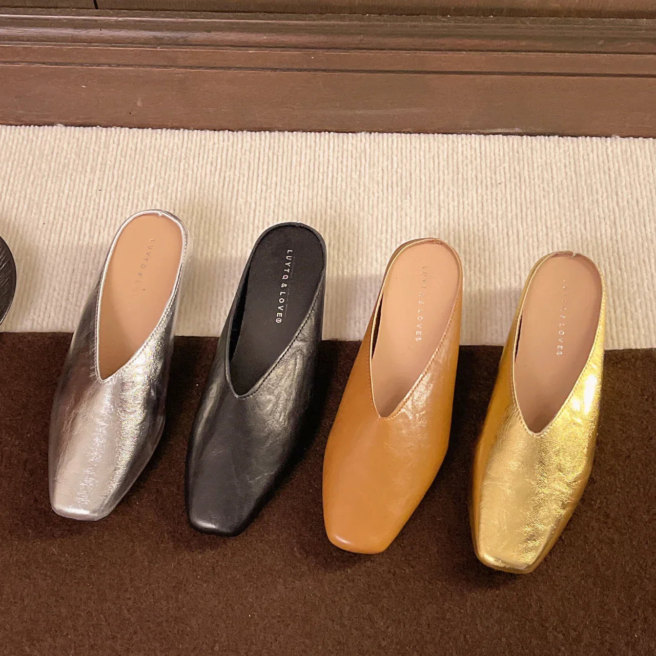 Women’s Minimalist Square Toe Mules