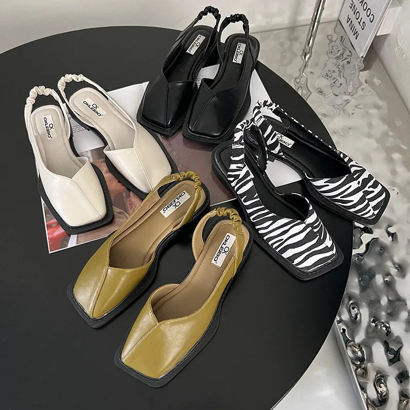Women's Square Toe Slingback Sandals