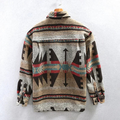 Patterned Overshirt | Relaxed Fit Button Front