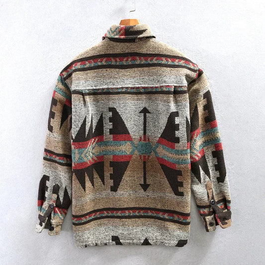 Patterned Overshirt | Relaxed Fit Button Front