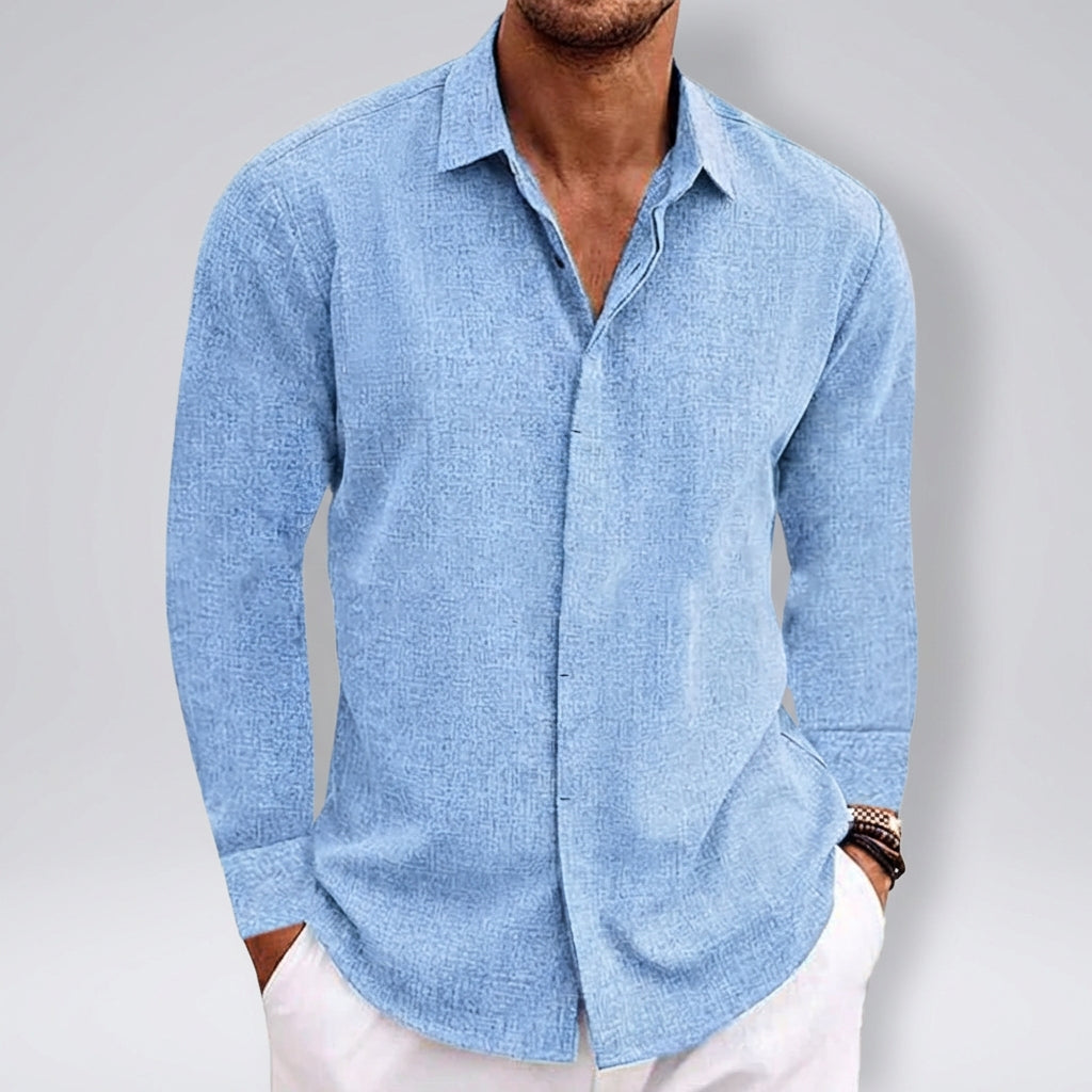 Men’s Long Sleeve Textured Shirt