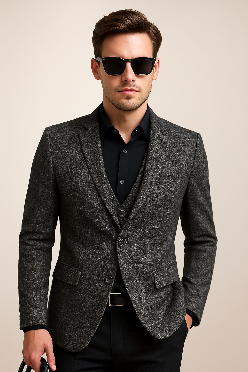 Slim Fit Notched Lapel Blazer