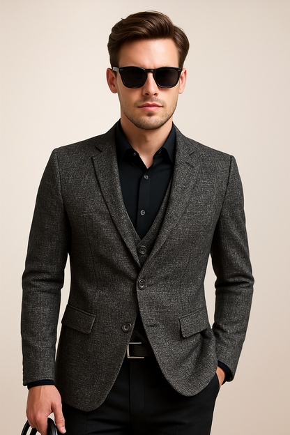 Slim Fit Notched Lapel Blazer