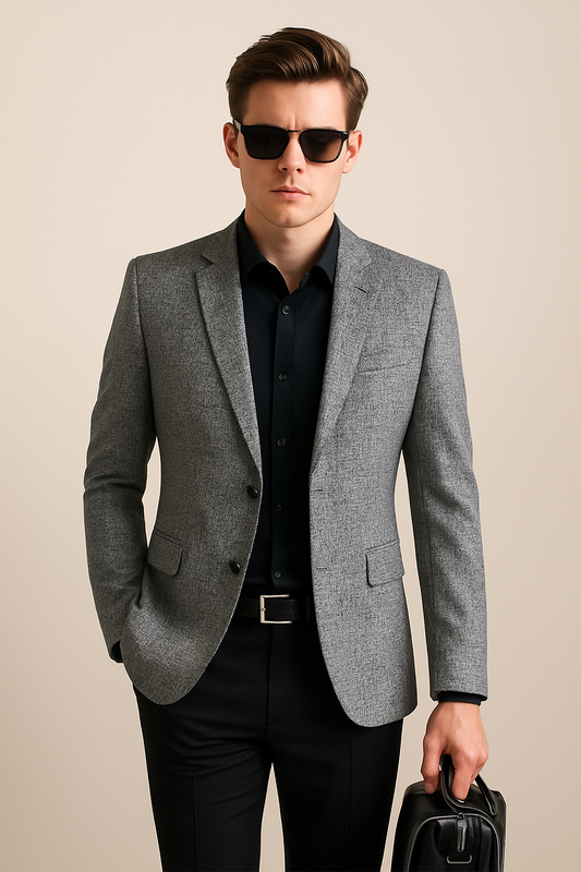 Slim Fit Notched Lapel Blazer