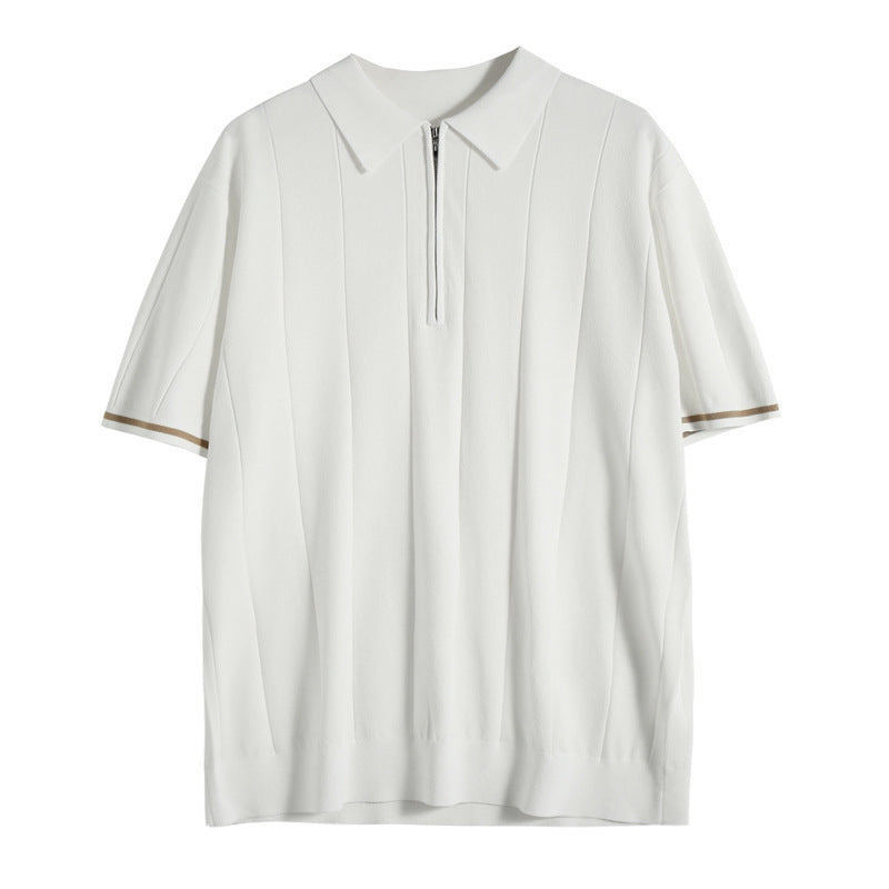 Quarter Zip Polo Shirt for Men