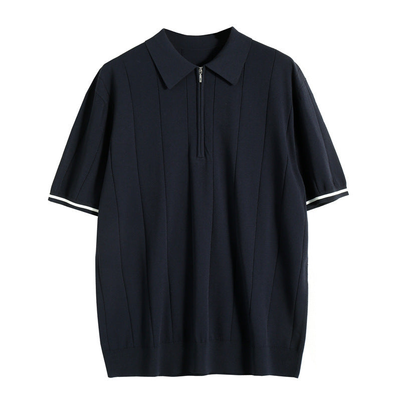 Quarter Zip Polo Shirt for Men