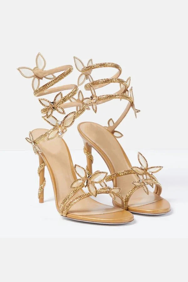 Women's Butterfly Ankle Strap Heels