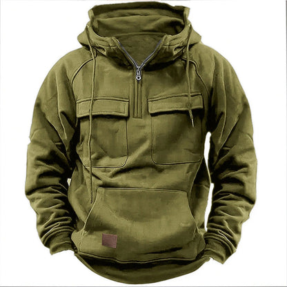 Pullover Hoodie | Half Zip with Front Pockets