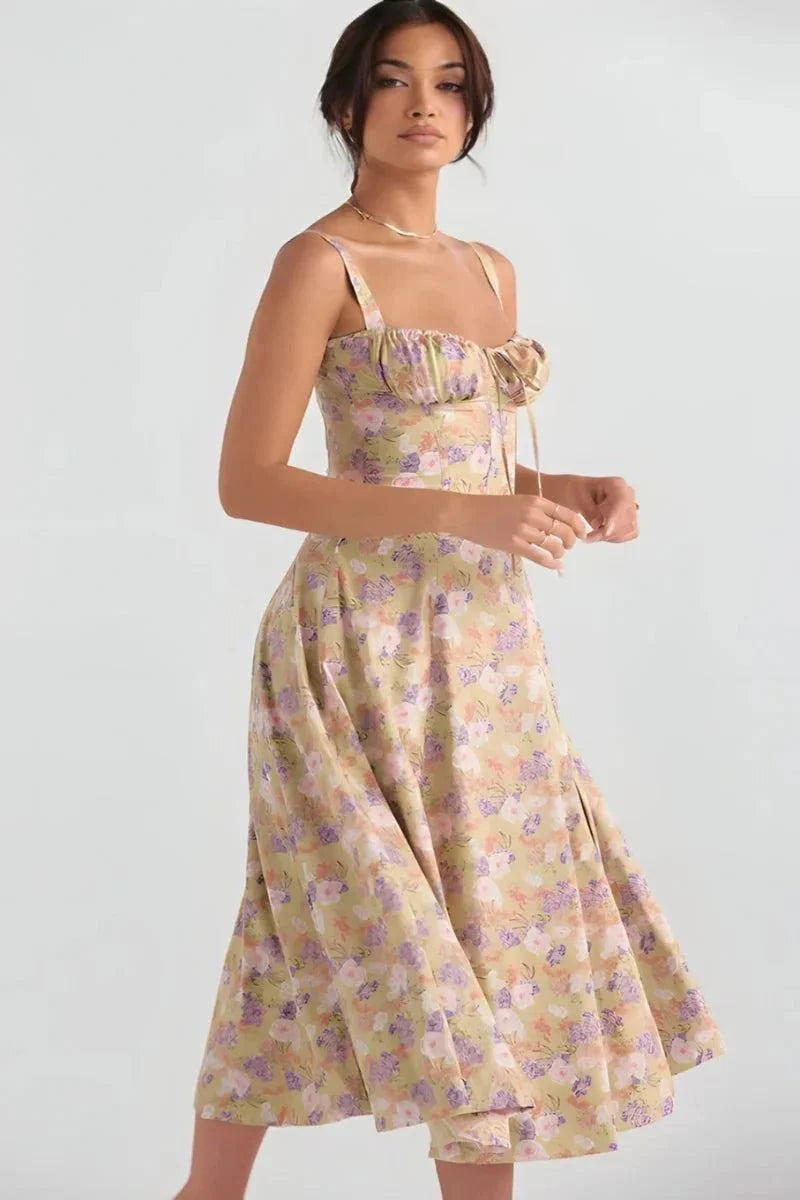 Women's Floral Printed Midi Dress