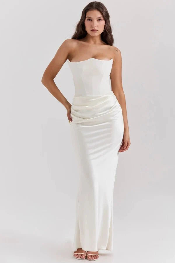 Women's Strapless Corset Wedding Guest Dress