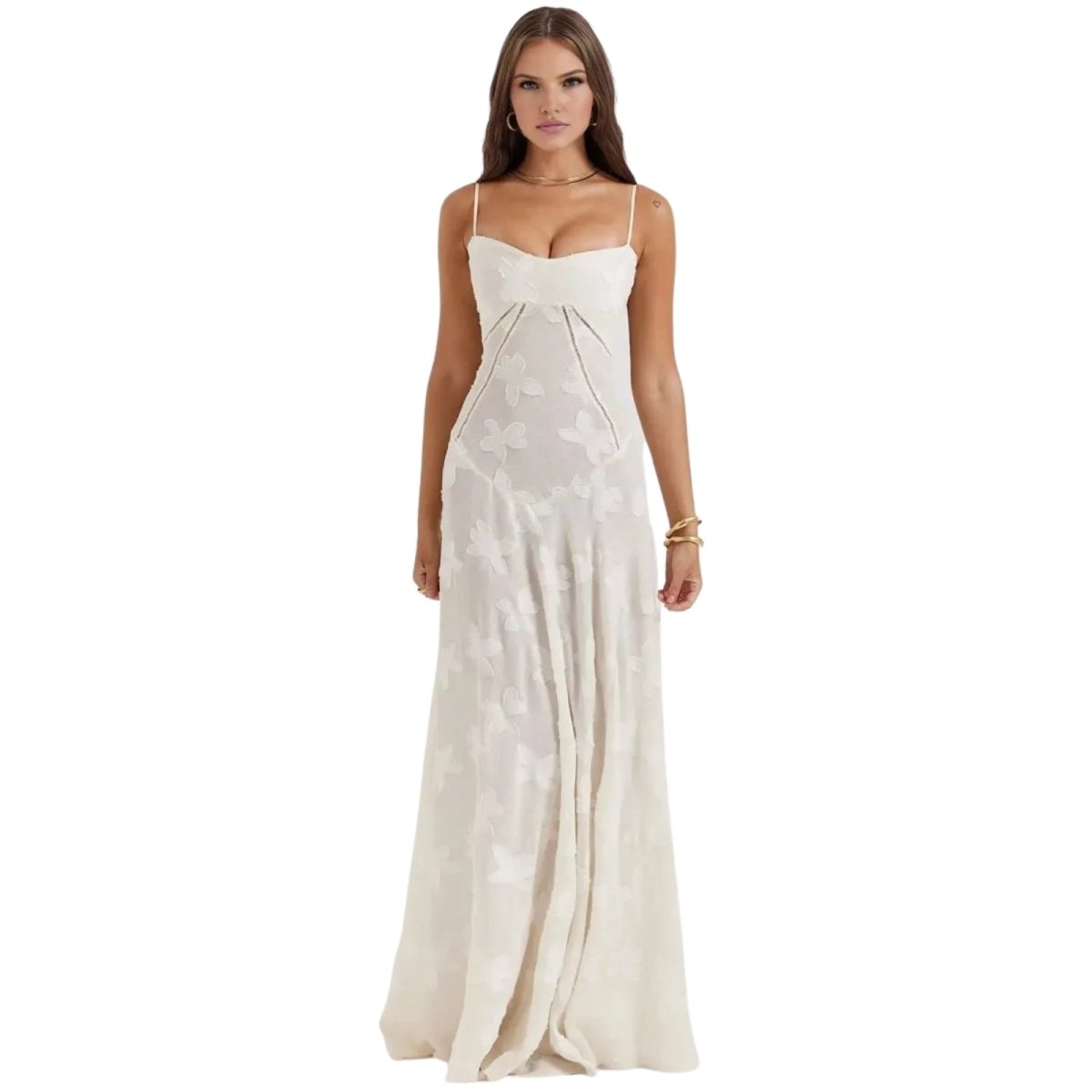 Women's Strappy Floral Wedding Guest Dress