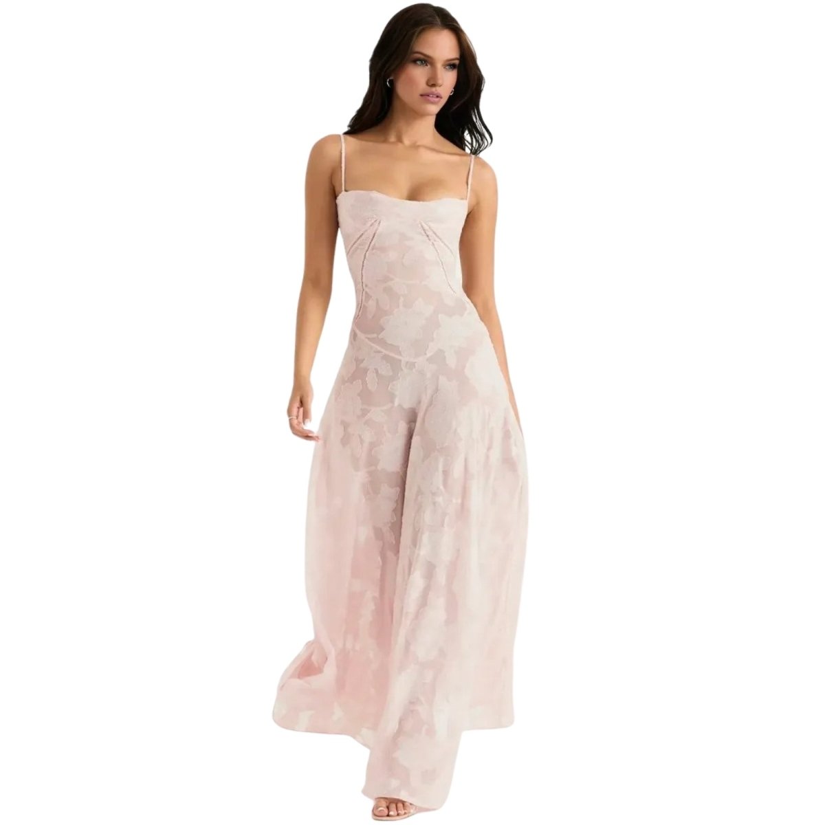 Women's Strappy Floral Wedding Guest Dress