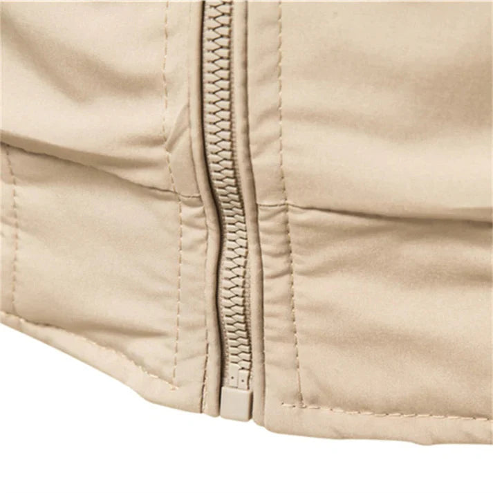 Bomber Jacket | Striped Trim Zip Front