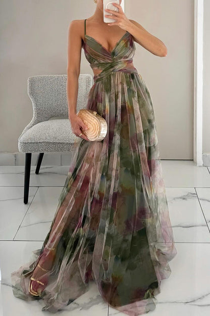 Maxi Dress | Women's Floral Spaghetti Strap