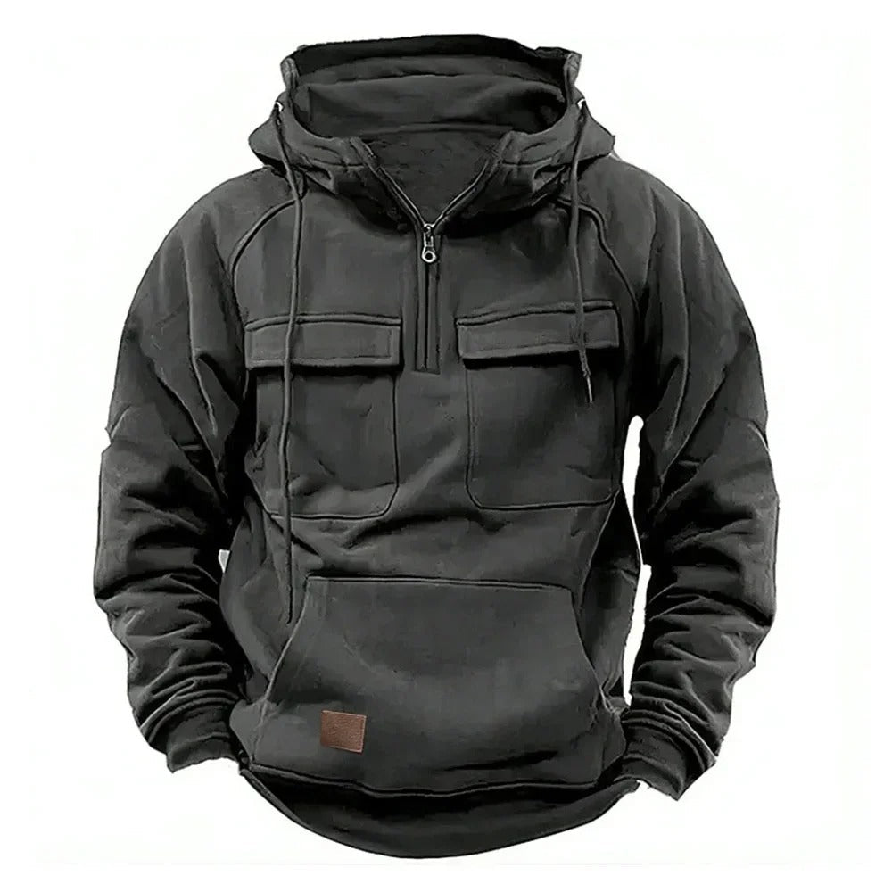 Pullover Hoodie | Half Zip with Front Pockets