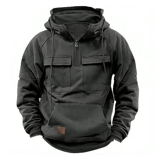 Pullover Hoodie | Half Zip with Front Pockets