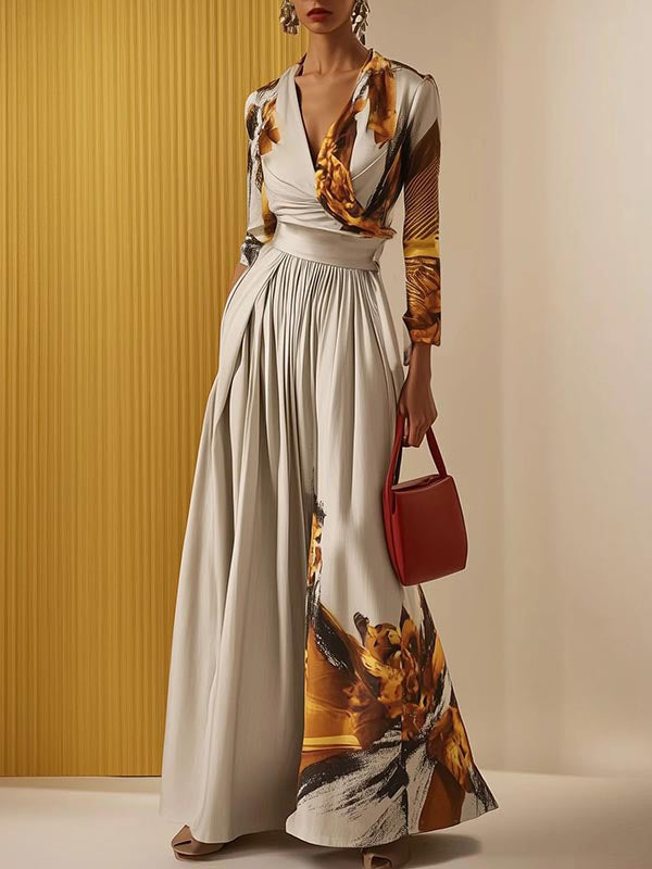 Stylish V-Neck Wide-Leg Jumpsuit