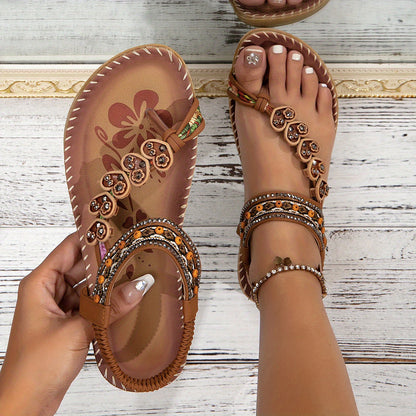 Women's Elegant Beaded Sandals | Toe Post