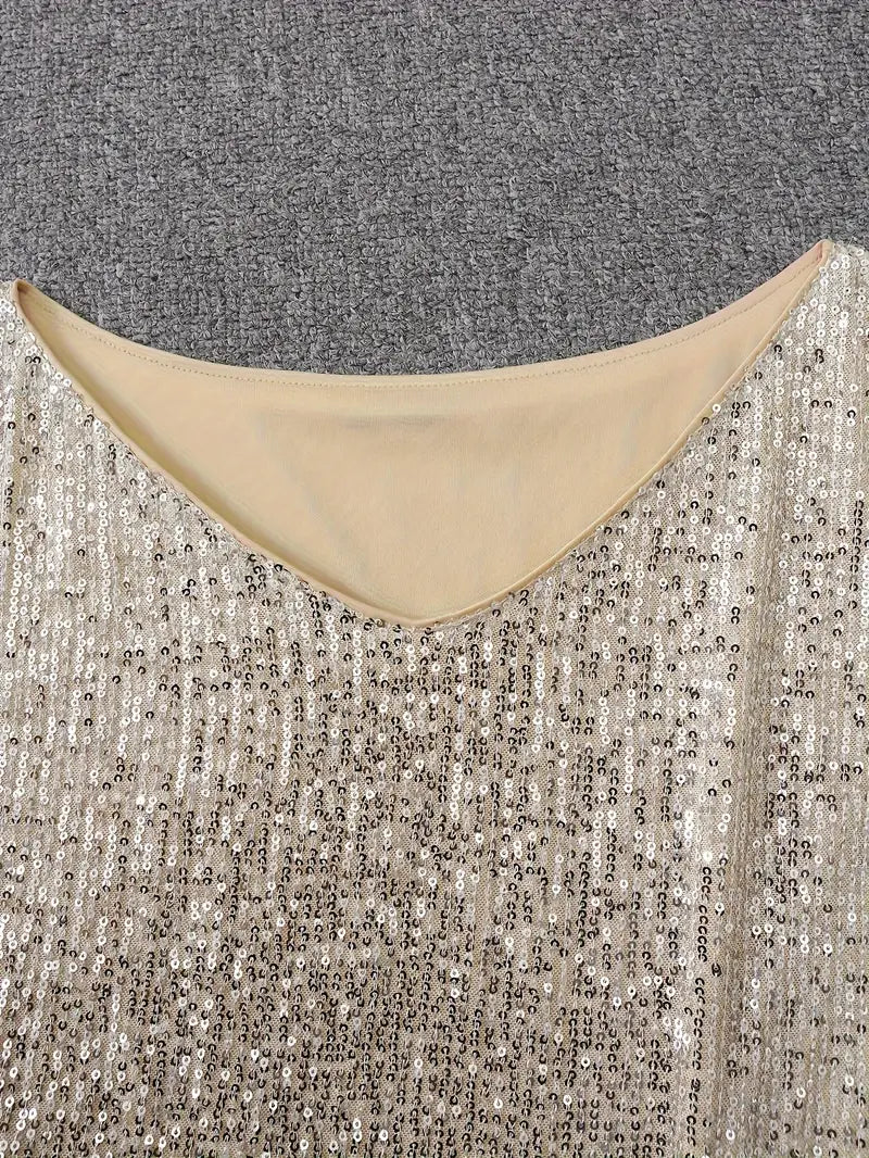 Sequin Mini Dress | Long Sleeve with Relaxed Fit