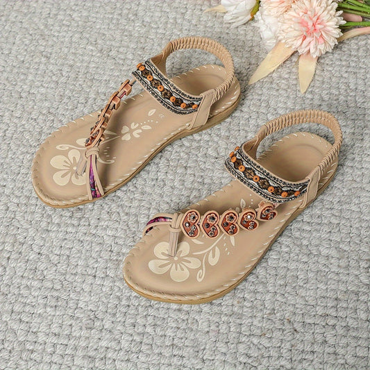 Women's Elegant Beaded Sandals | Toe Post
