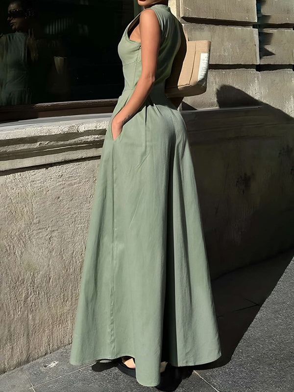 Sleeveless Zip-Front Jumpsuit for Women