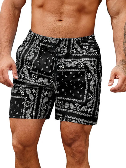 Swim Shorts Men's Drawstring Paisley