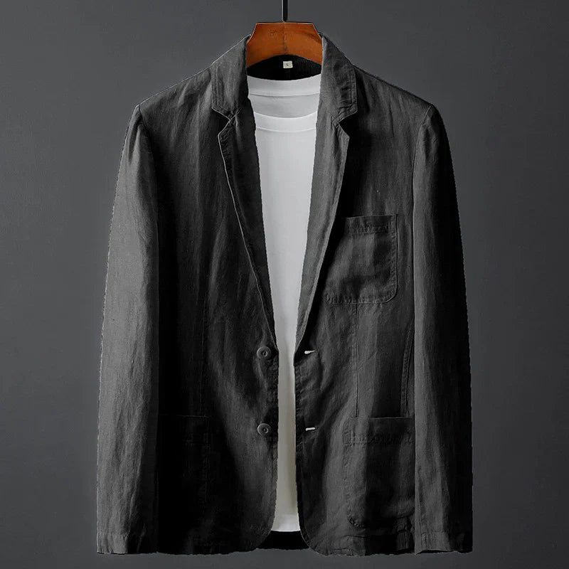 Classic Single-Breasted Linen Blazer