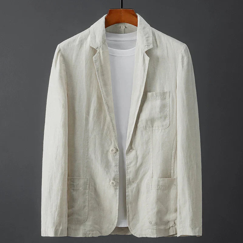 Classic Single-Breasted Linen Blazer
