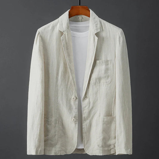 Classic Single-Breasted Linen Blazer