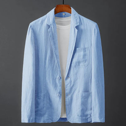 Classic Single-Breasted Linen Blazer