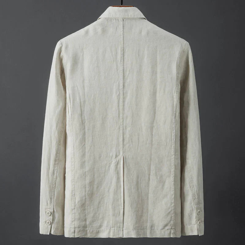 Classic Single-Breasted Linen Blazer