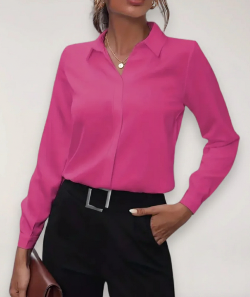 Women’s Long Sleeve Collared Blouse