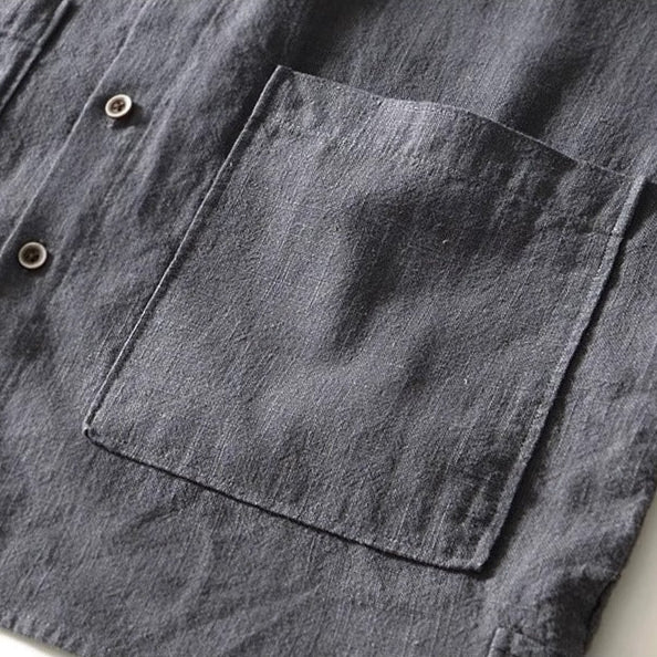Shirt | Grandad Collar Patch Pockets