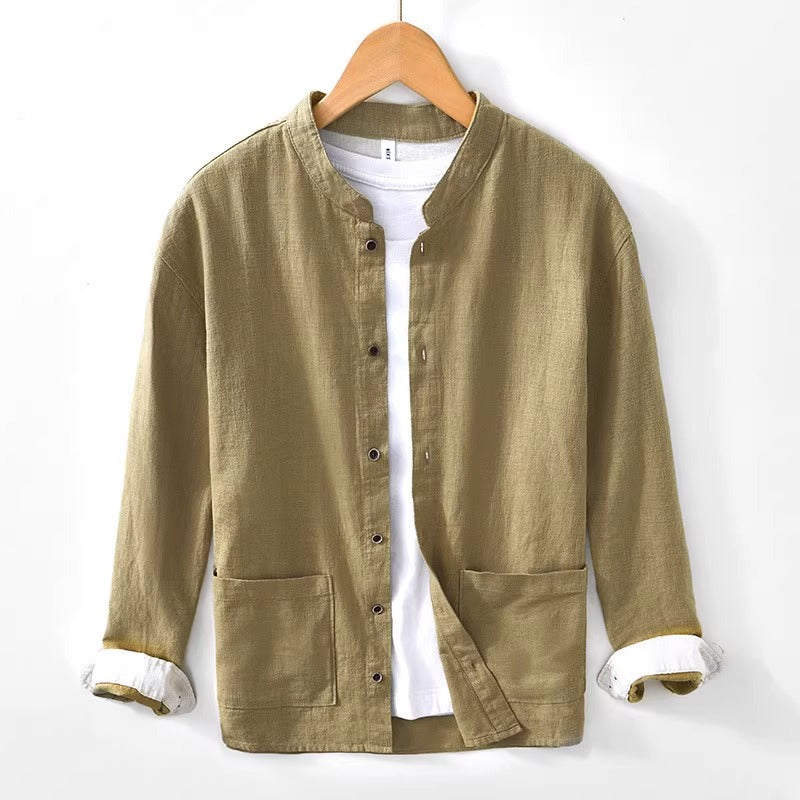 Shirt | Grandad Collar Patch Pockets