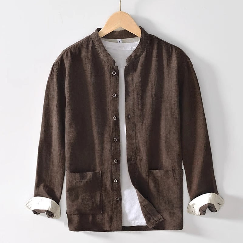Shirt | Grandad Collar Patch Pockets