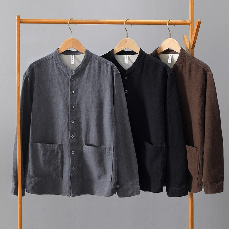Shirt | Grandad Collar Patch Pockets
