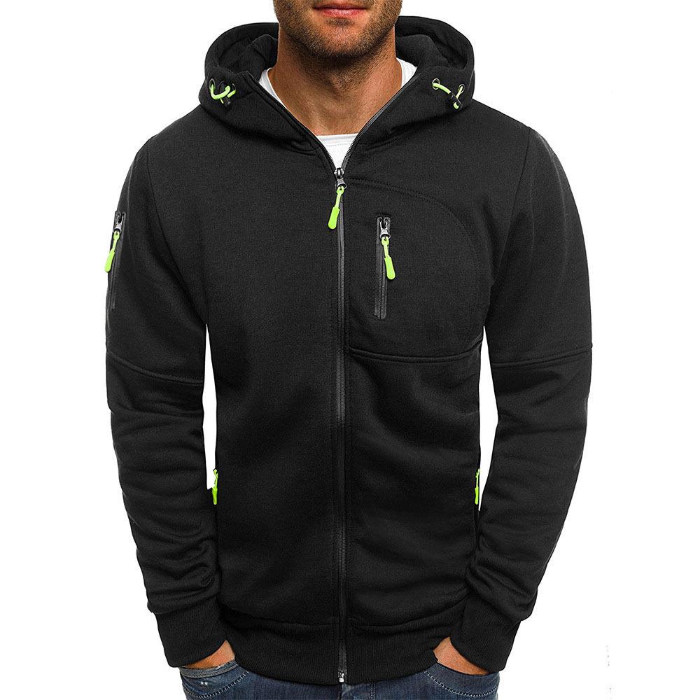 Zip Up Hoodie | Drawstring Hood with Multiple Zipper Pockets