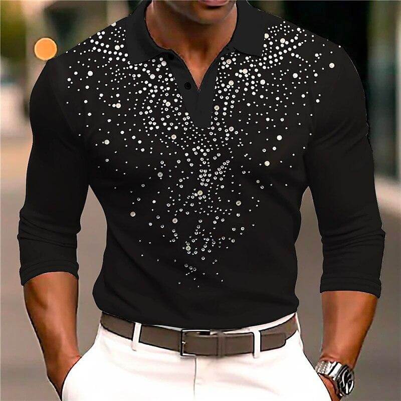 Long Sleeve Polo Shirt | Slim Fit Party Style