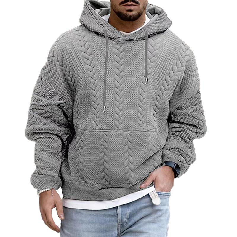 Pullover Hoodie | Cable Knit Pattern with Drawstring Hood